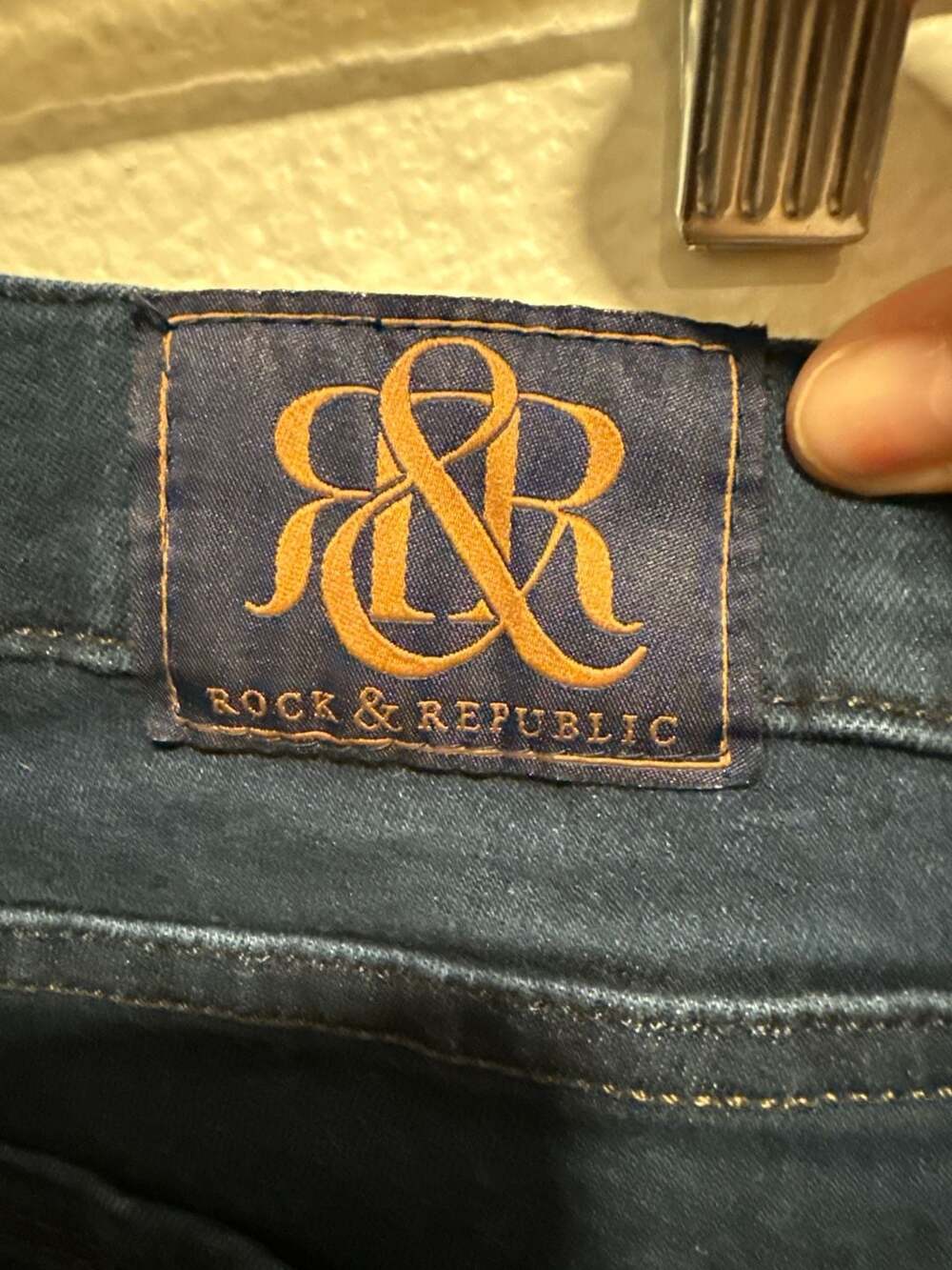 7 For All Mankind High Waist Ankle Skinny Jeans Size 32 Dark Wash - Picture 7 of 8